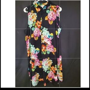 Like New- Tropical Floral Print Sleeveless Top/Cover Up